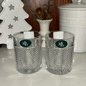 Ralph Lauren Double Old Fashion Crystal Whiskey Glasses